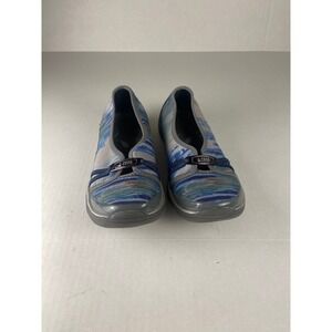 Zees Slip On Shoes Blue Abstract Print Comfortable Women's Size 9M